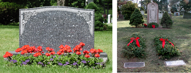 cedar hill cemetery flowerbed-wreaths combination